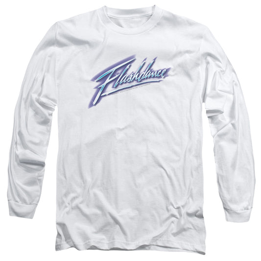 Flashdance - Logo - Long Sleeve Adult 18/1 - White T-shirt