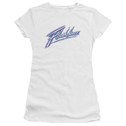 Flashdance - Logo - Short Sleeve Junior Sheer - White T-shirt