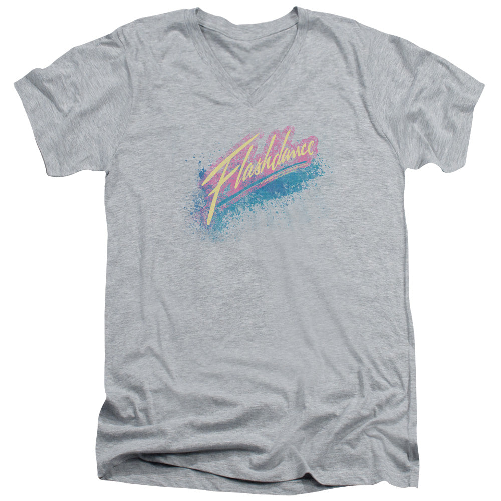 Flashdance - Spray Logo - Short Sleeve Adult V-neck 30/1 - Athletic Heather T-shirt