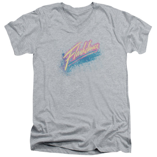 Flashdance - Spray Logo - Short Sleeve Adult V-neck 30/1 - Athletic Heather T-shirt