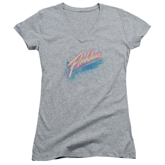 Flashdance - Spray Logo - Junior V-neck - Athletic Heather