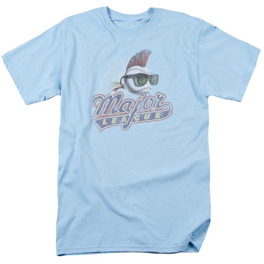 Major League - Distressed Logo - Short Sleeve Adult 18/1 - Light Blue T-shirt