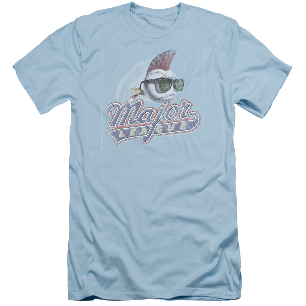 Major League - Distressed Logo - Short Sleeve Adult 30/1 - Light Blue T-shirt
