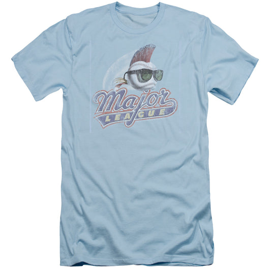 Major League - Distressed Logo - Short Sleeve Adult 30/1 - Light Blue T-shirt