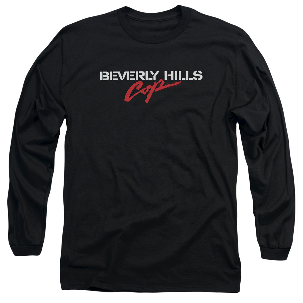 Beverly Hills Cop - Logo - Long Sleeve Adult 18/1 - Black T-shirt