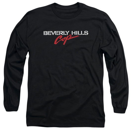 Beverly Hills Cop - Logo - Long Sleeve Adult 18/1 - Black T-shirt