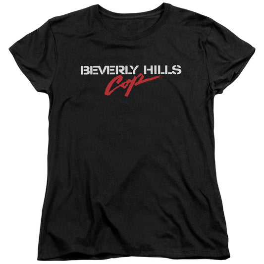 Beverly Hills Cop - Logo - Short Sleeve Women"s Tee - Black T-shirt