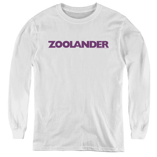 Zoolander Logo - Youth Long Sleeve Tee - White