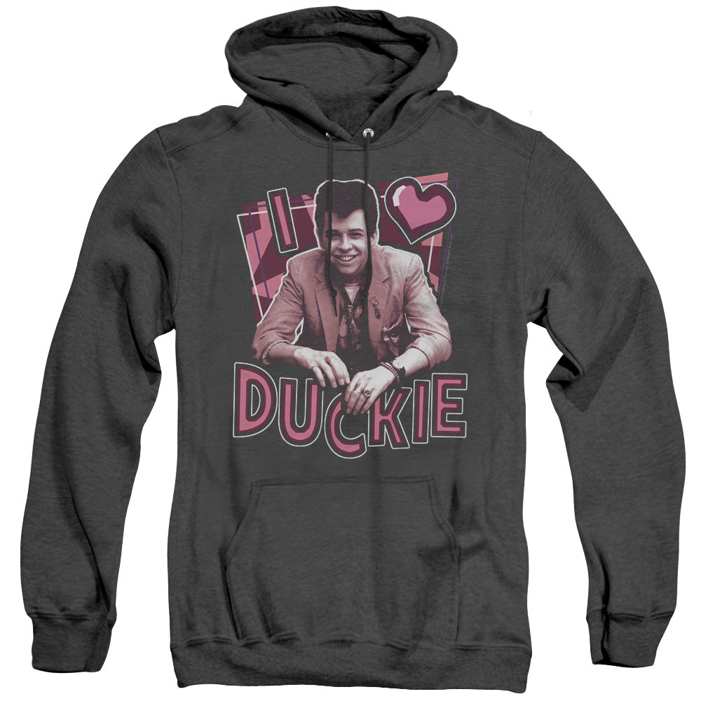Pretty In Pink - I Heart Duckie - Adult Heather Hoodie - Black