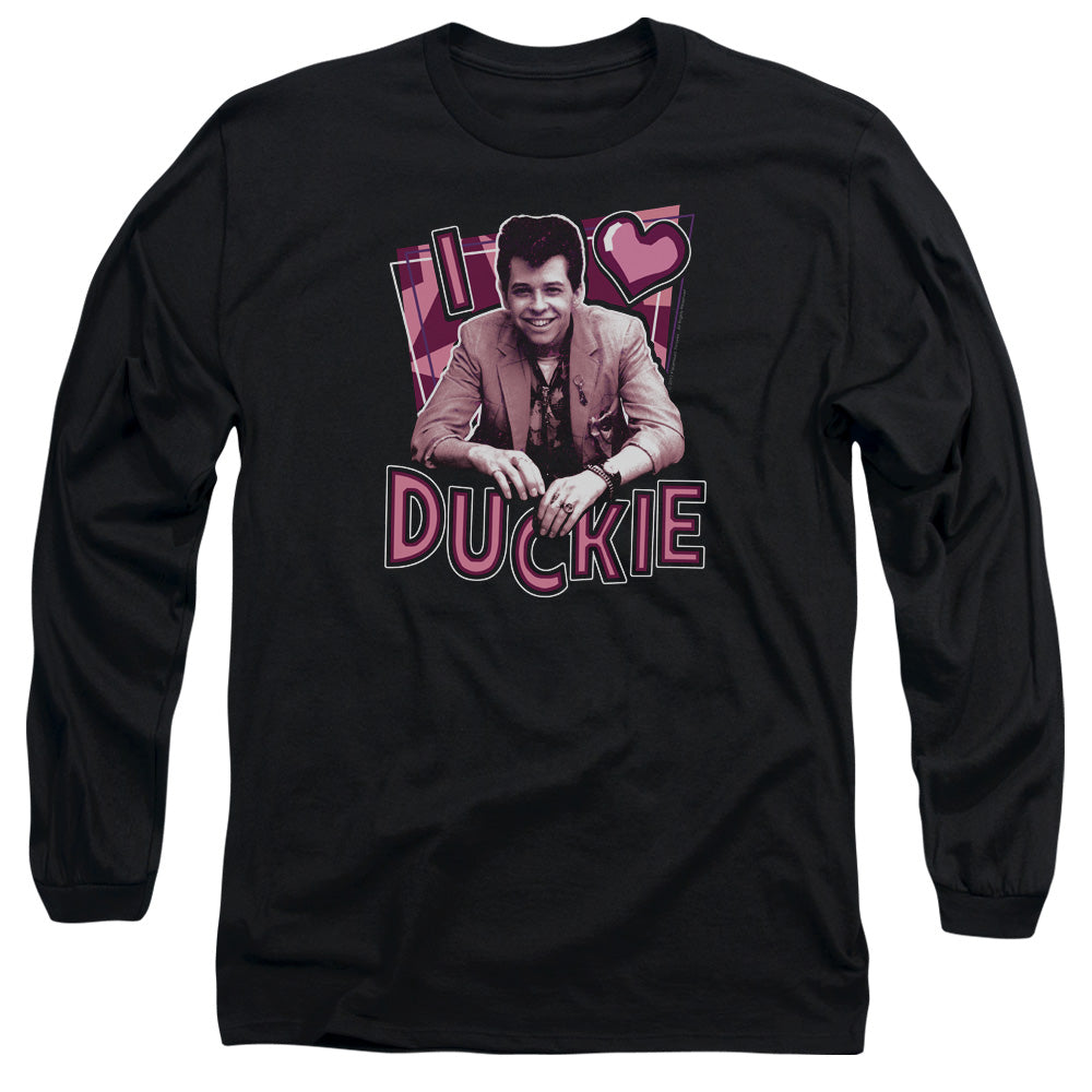 Pretty In Pink - I Heart Duckie - Long Sleeve Adult 18/1 - Black T-shirt