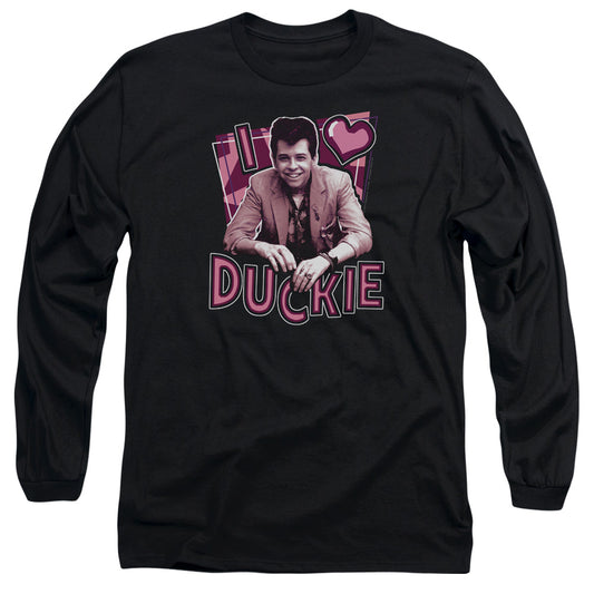 Pretty In Pink - I Heart Duckie - Long Sleeve Adult 18/1 - Black T-shirt