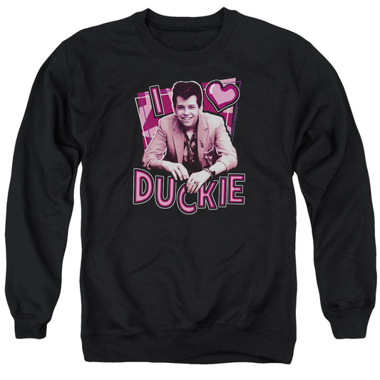Pretty In Pink - I Heart Duckie - Adult Crewneck Sweatshirt - Black