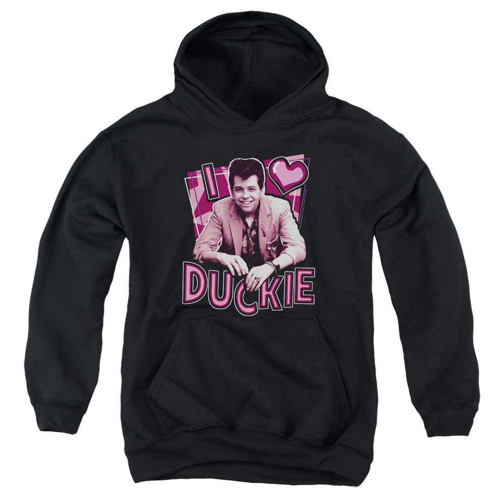 Pretty In Pink - I Heart Duckie - Youth Pull-over Hoodie - Black
