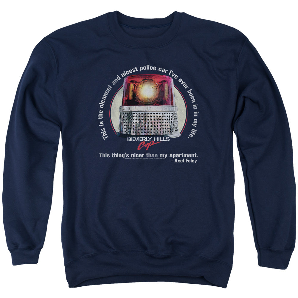 Beverly Hills Cop - Nicest Police Car - Adult Crewneck Sweatshirt - Navy