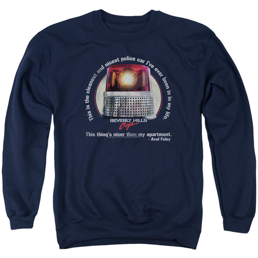 Beverly Hills Cop - Nicest Police Car - Adult Crewneck Sweatshirt - Navy