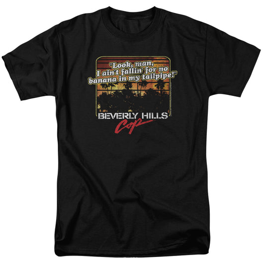 Beverly Hills Cop - Banana In My Tailpipe - Short Sleeve Adult 18/1 - Black T-shirt