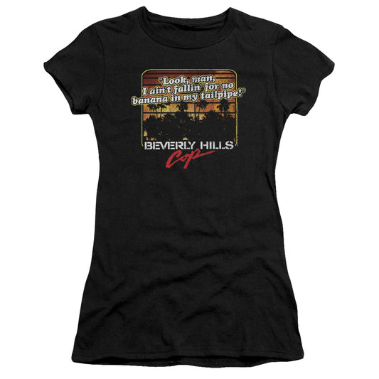 Beverly Hills Cop - Banana In My Tailpipe - Short Sleeve Junior Sheer - Black T-shirt