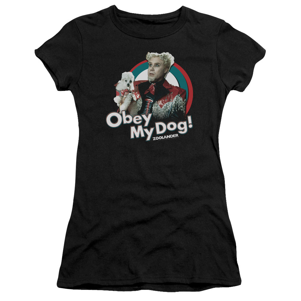Zoolander - Obey My Dog - Short Sleeve Junior Sheer - Black T-shirt