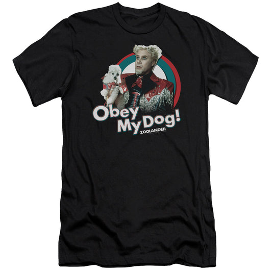 Zoolander - Obey My Dog - Short Sleeve Adult 30/1 - Black T-shirt