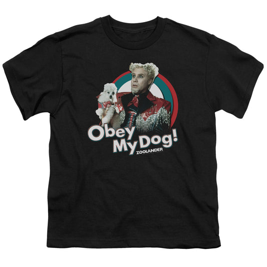 Zoolander - Obey My Dog - Short Sleeve Youth 18/1 - Black T-shirt