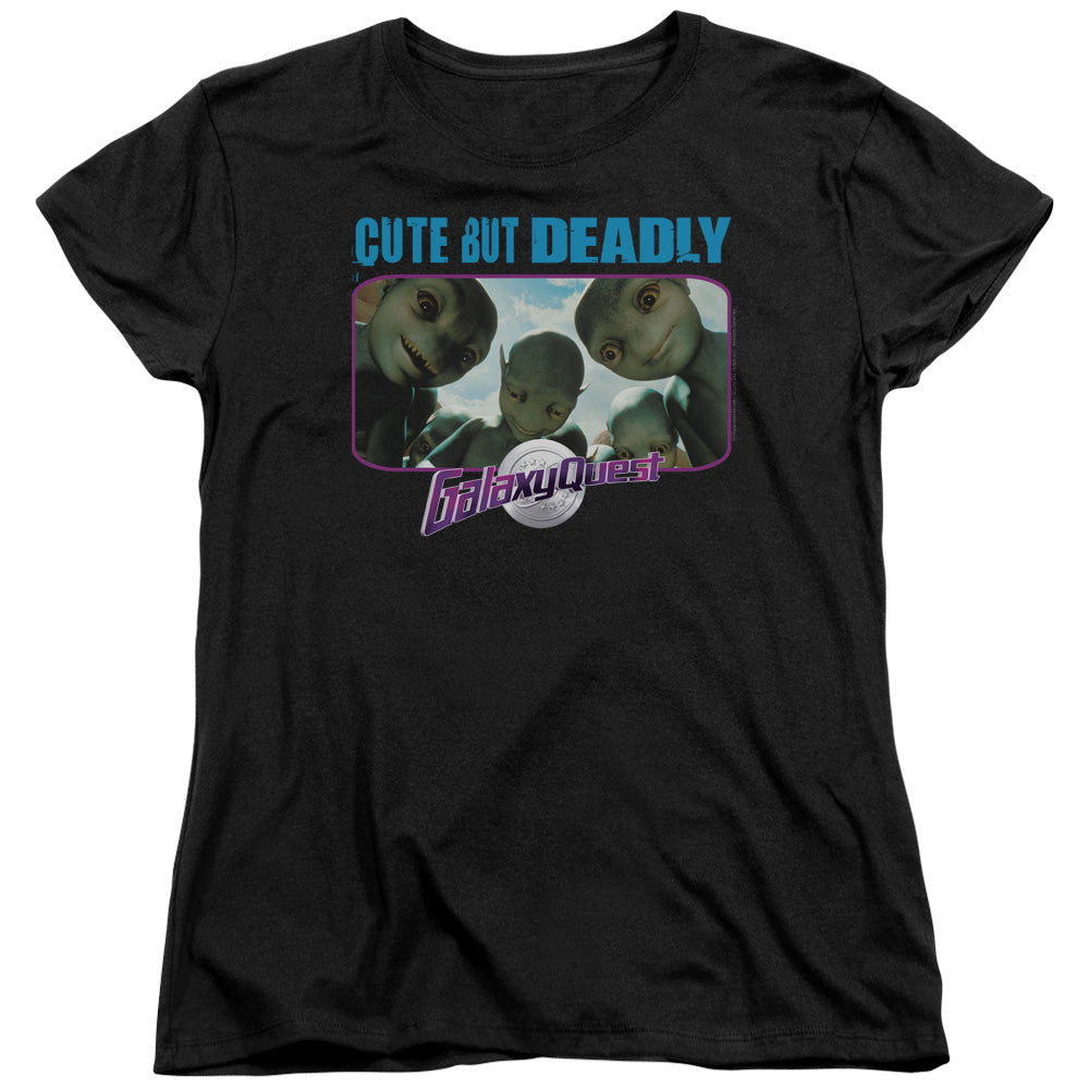 Galaxy Quest - Cute But Deadly - Short Sleeve Womens Tee - Black T-shirt