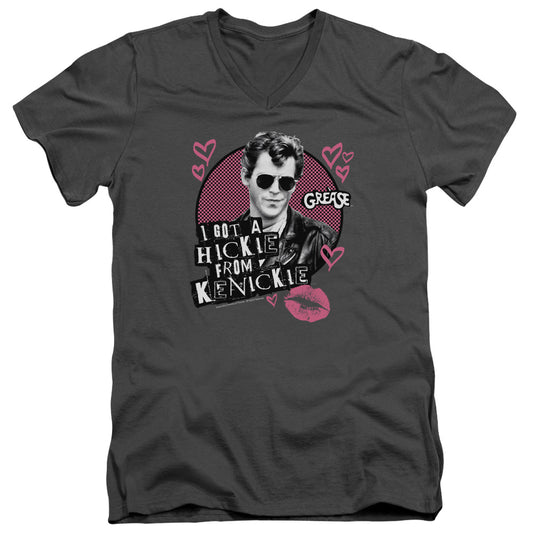 Grease - Kenickie - Short Sleeve Adult V-neck - Charcoal T-shirt
