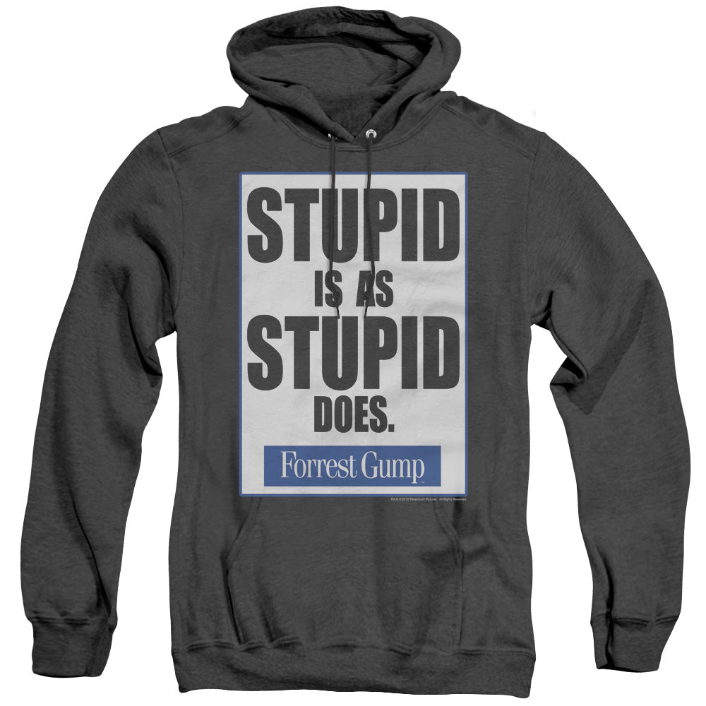 Forrest Gump - Stupid Is - Adult Heather Hoodie - Black