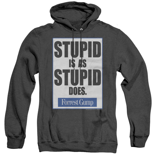 Forrest Gump - Stupid Is - Adult Heather Hoodie - Black