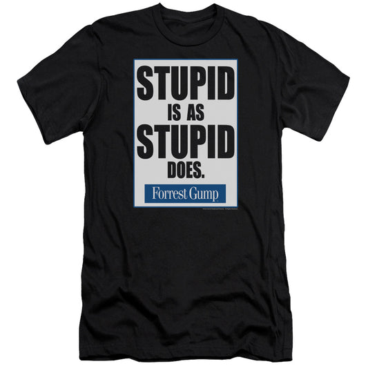 Forrest Gump - Stupid Is - Short Sleeve Adult 30/1 - Black T-shirt