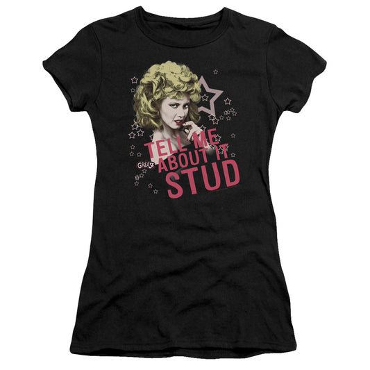 Grease - Tell Me About It Stud - Short Sleeve Junior Sheer - Black T-shirt