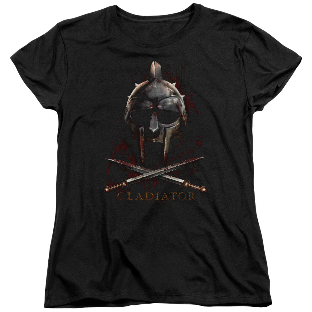 Gladiator - Helmet - Short Sleeve Womens Tee - Black T-shirt