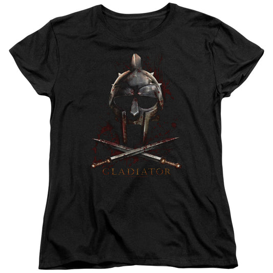 Gladiator - Helmet - Short Sleeve Womens Tee - Black T-shirt