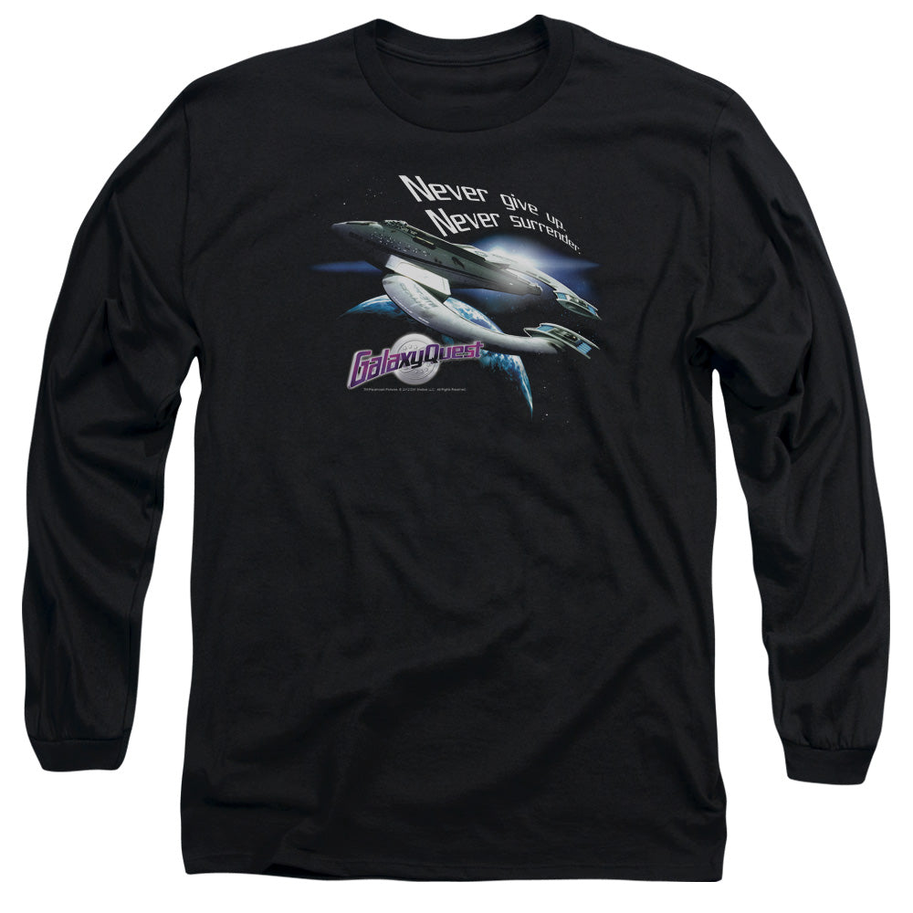 Galaxy Quest - Never Surrender - Long Sleeve Adult 18/1 - Black T-shirt
