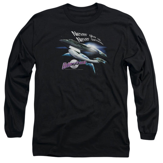 Galaxy Quest - Never Surrender - Long Sleeve Adult 18/1 - Black T-shirt