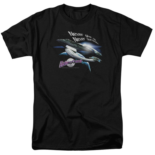 Galaxy Quest - Never Surrender - Short Sleeve Adult 18/1 - Black T-shirt