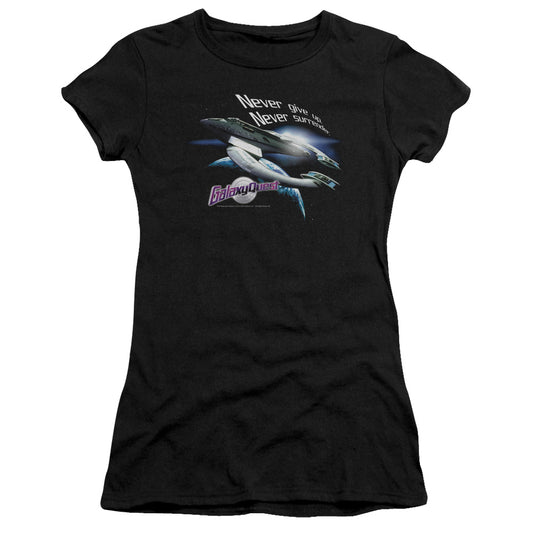 Galaxy Quest - Never Surrender - Short Sleeve Junior Sheer - Black T-shirt