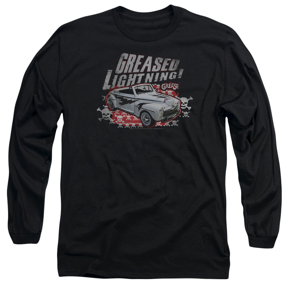 Grease - Greased Lightening - Long Sleeve Adult 18/1 - Black T-shirt