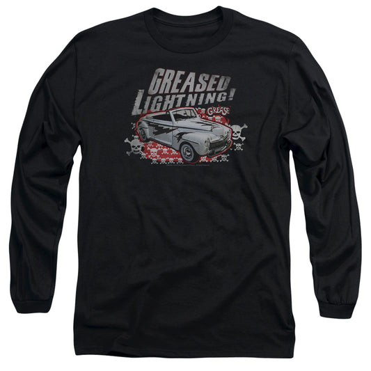 Grease - Greased Lightening - Long Sleeve Adult 18/1 - Black T-shirt