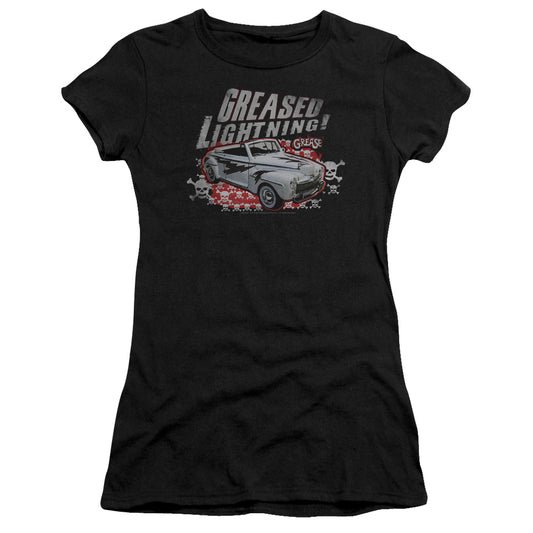 Grease - Greased Lightening - Short Sleeve Junior Sheer - Black T-shirt
