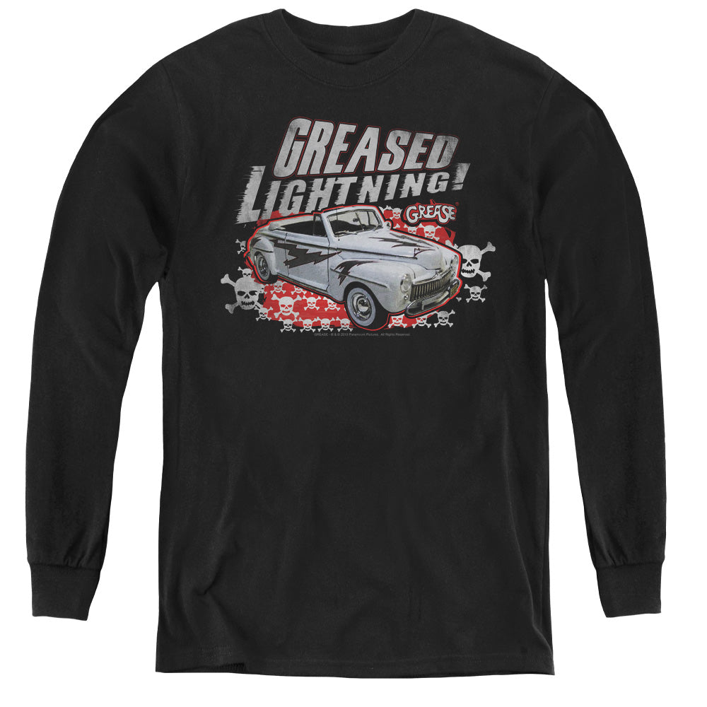 Grease - Greased Lightening - Youth Long Sleeve Tee - Black
