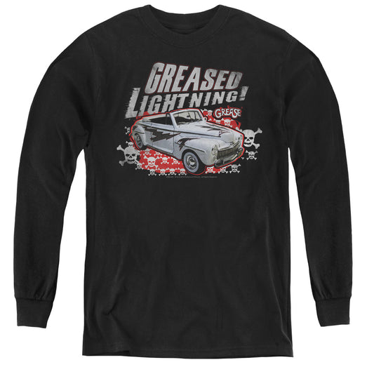Grease - Greased Lightening - Youth Long Sleeve Tee - Black