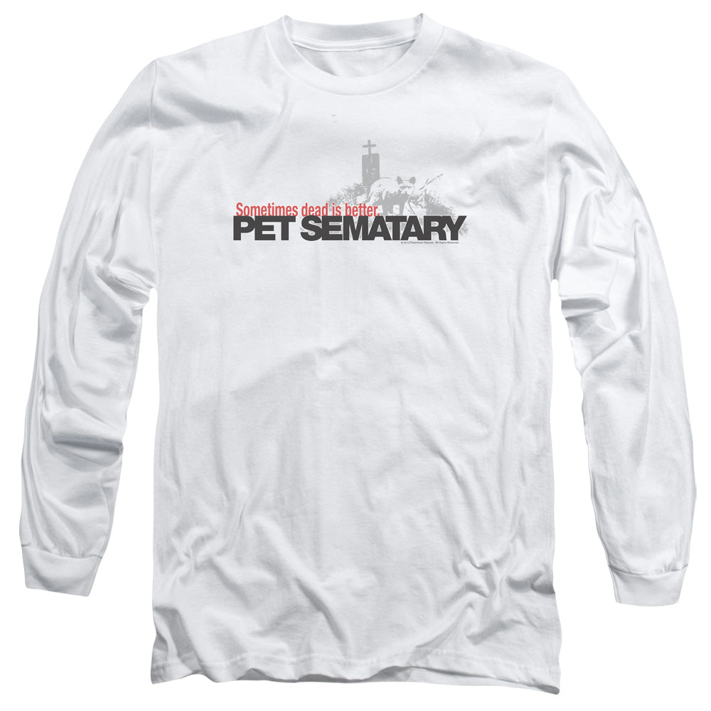 Pet Sematary - Logo - Long Sleeve Adult 18/1 - White T-shirt