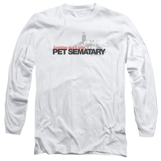 Pet Sematary - Logo - Long Sleeve Adult 18/1 - White T-shirt