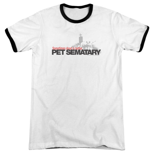 Pet Sematary - Logo - Adult Ringer - White/black