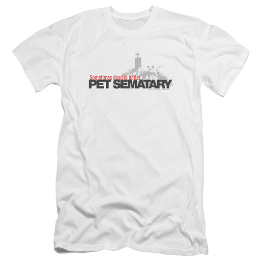 Pet Sematary - Logo-premuim Canvas Adult Slim Fit 30/1 - White