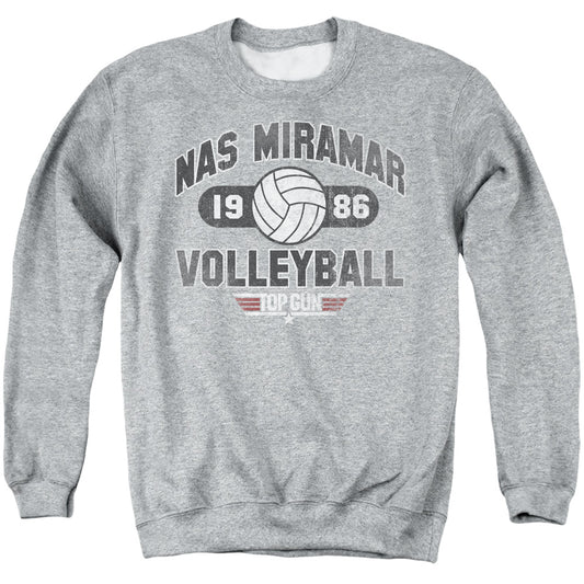 Top Gun - Nas Miramar Volleyball - Adult Crewneck Sweatshirt - Athletic Heather