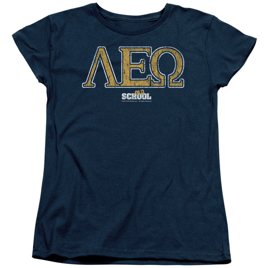 Old School - Leo - Short Sleeve Womens Tee - Navy T-shirt