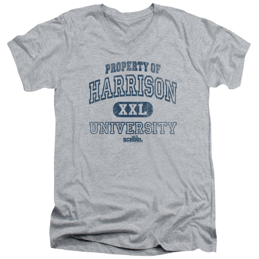 Old School - Property Of Harrison - Short Sleeve Adult V-neck - Athletic Heather T-shirt