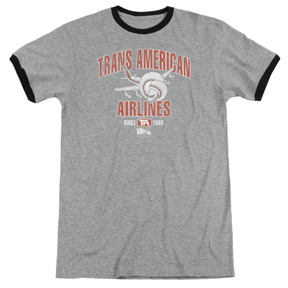 Airplane - Trans American - Adult Ringer - Heather/black