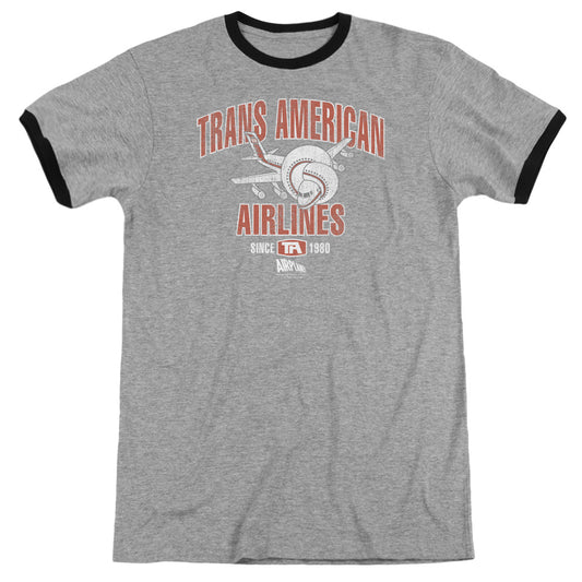 Airplane - Trans American - Adult Ringer - Heather/black